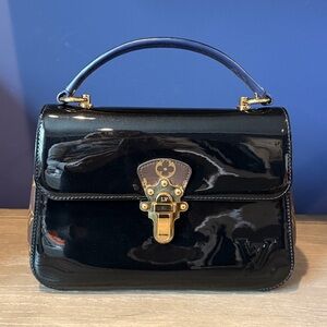 Louis Vuitton limited edition black cherrywood handbag vernis monogram. M53353.